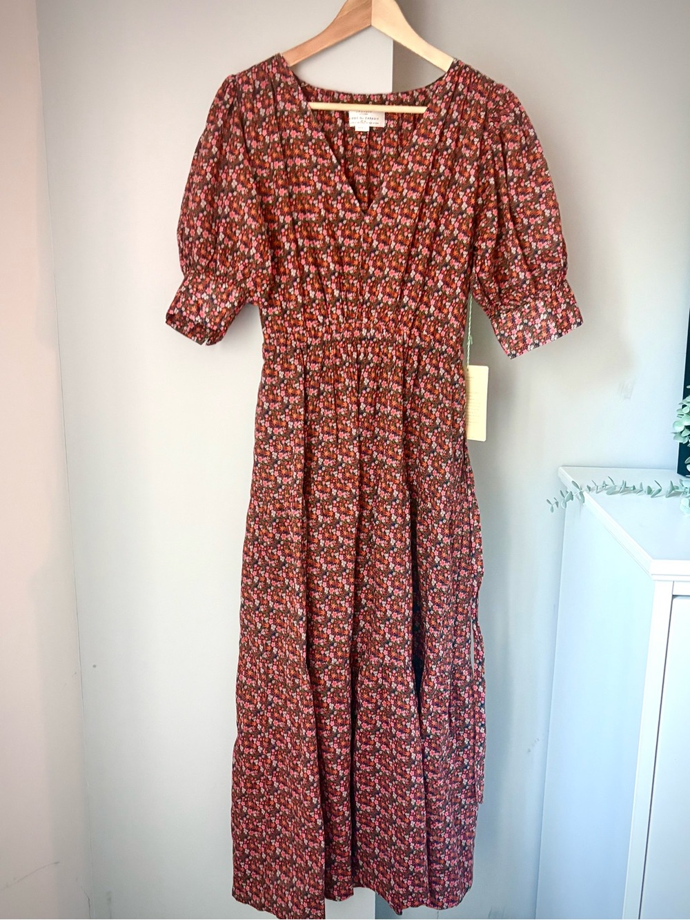 Trovata Birds of Paradis Arden Maxi Dress Navy Floral Pockets S NWT